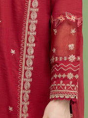 edenrobe Premium Festive Unstitched Slub Lawn 3Pc Suit EWU5V1-31239