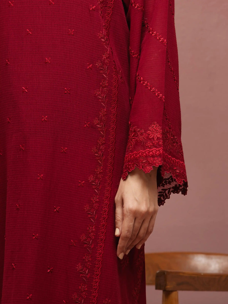 edenrobe Premium Festive Unstitched Slub Lawn 3Pc Suit EWU5V1-31240