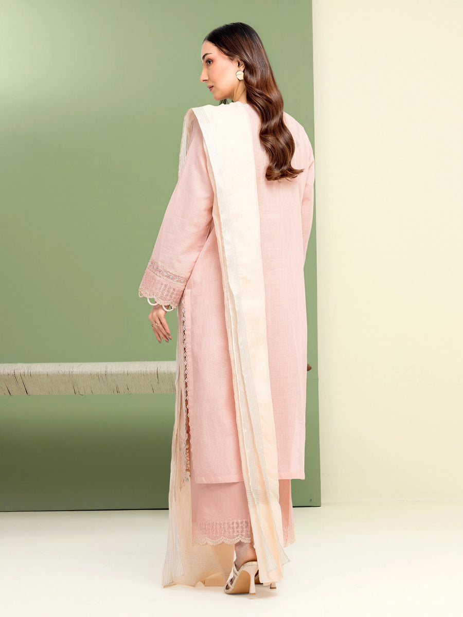 edenrobe Premium Festive Unstitched Slub Lawn 3Pc Suit EWU5V1-31245