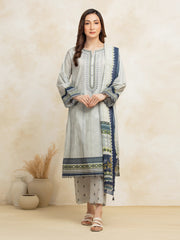 edenrobe Premium Embroidered Lawn Unstitched 3Pc Suit EWU5V1-31320