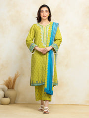 edenrobe Premium Embroidered Lawn Unstitched 3Pc Suit EWU5V1-31321
