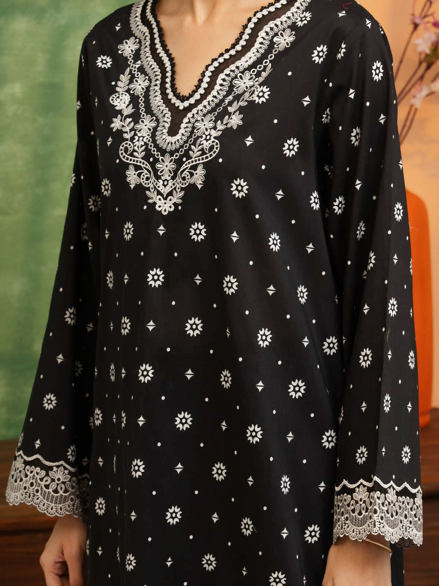 edenrobe Premium Embroidered Lawn Unstitched 3Pc Suit EWU5V1-31409