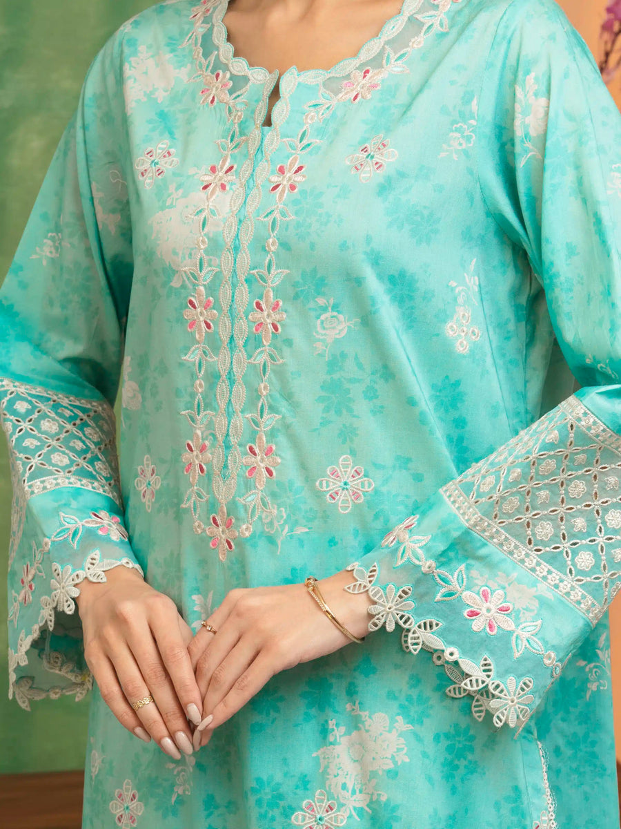 edenrobe Premium Embroidered Lawn Unstitched 3Pc Suit EWU5V1-31410