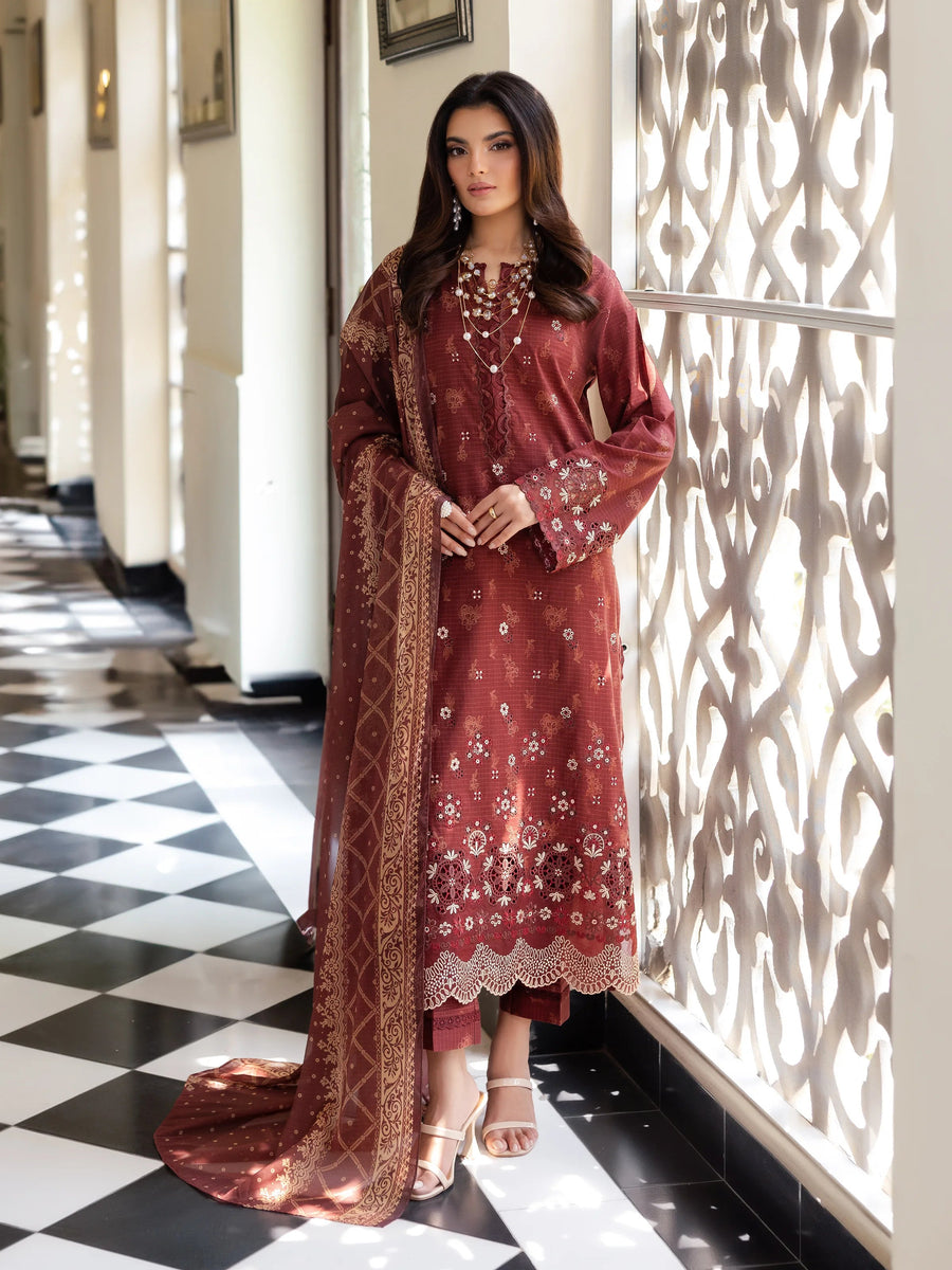 edenrobe Premium Lawn Unstitched Embroidered 3Pc Suit EWU5V1-31415