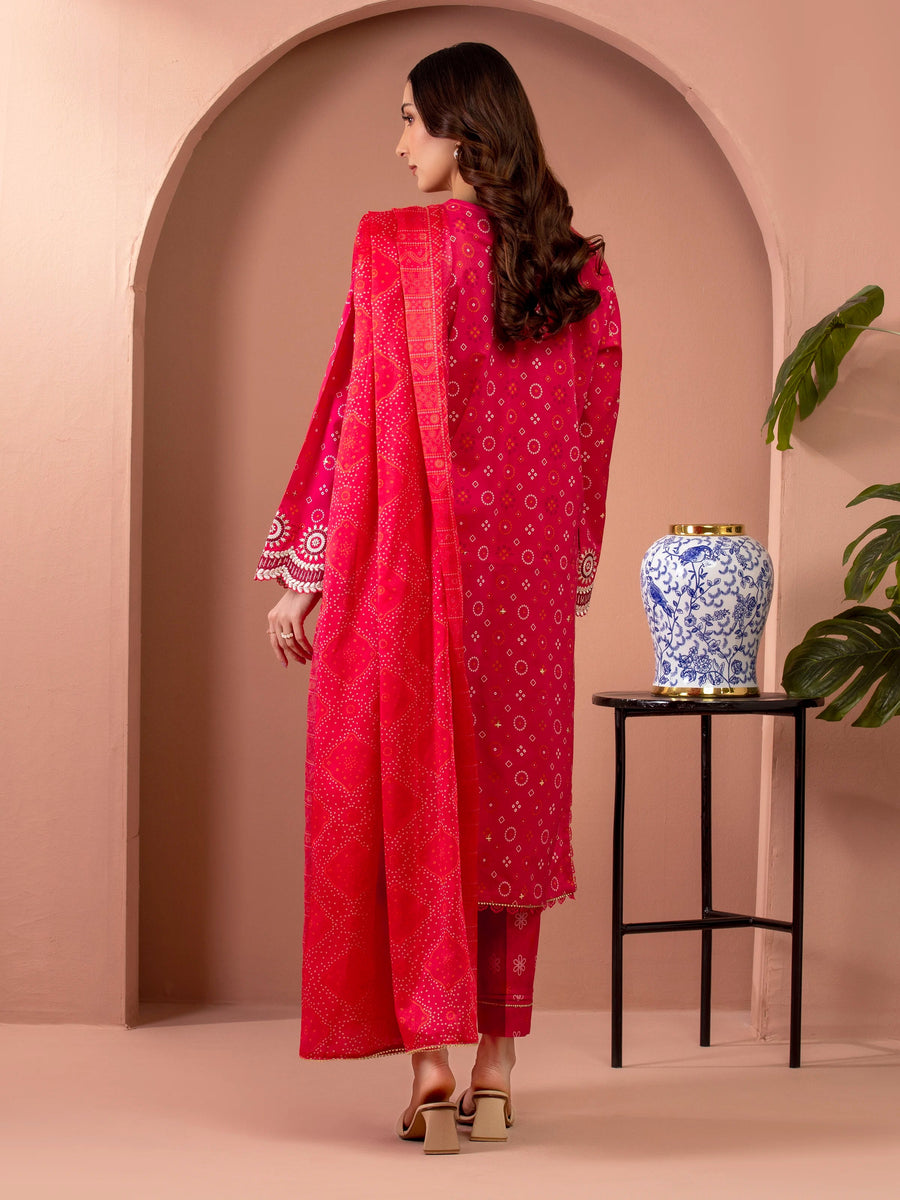 edenrobe Premium Embroidered Lawn Unstitched 3Pc Suit EWU5V1-31418