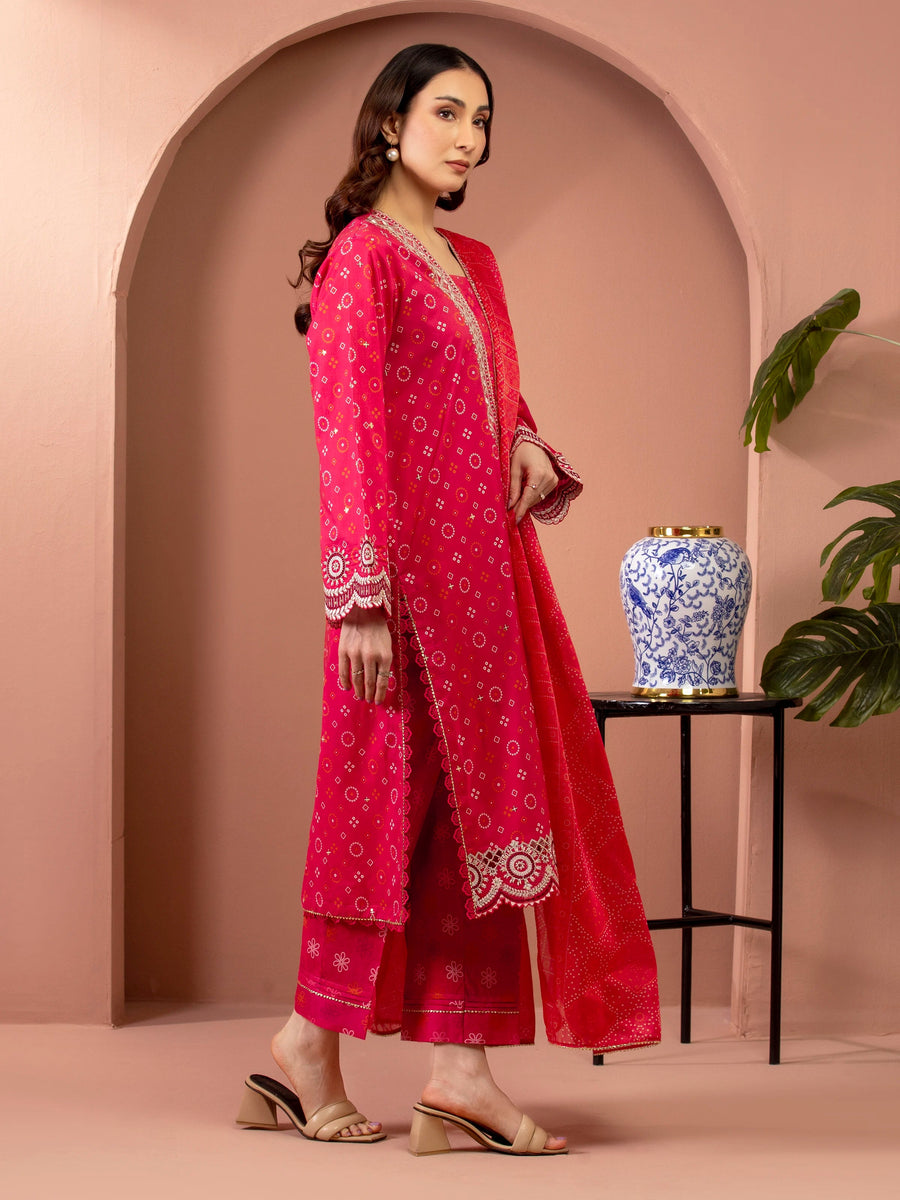 edenrobe Premium Embroidered Lawn Unstitched 3Pc Suit EWU5V1-31418