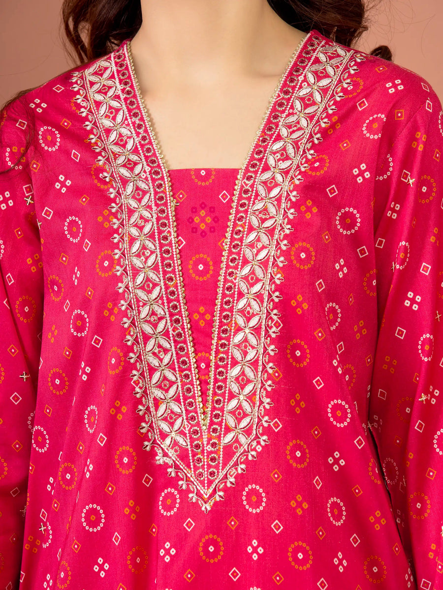 edenrobe Premium Embroidered Lawn Unstitched 3Pc Suit EWU5V1-31418