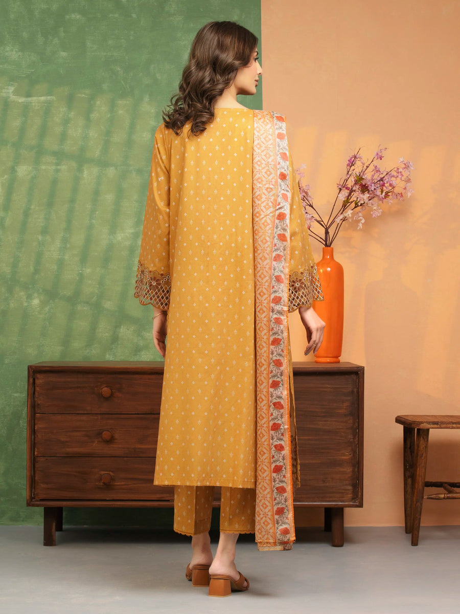 edenrobe Premium Embroidered Lawn Unstitched 3Pc Suit EWU5V1-31421