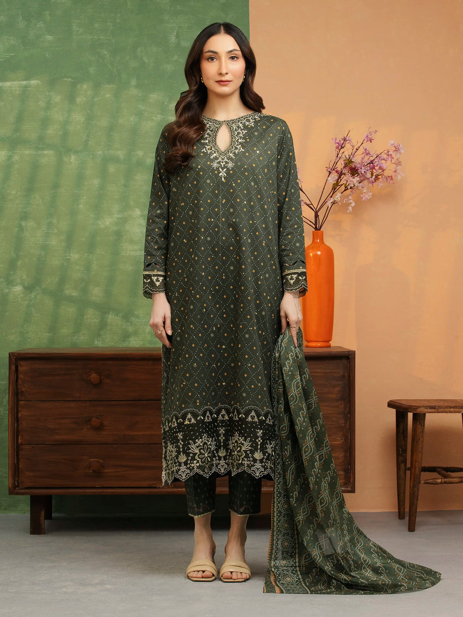 edenrobe Premium Lawn Unstitched Embroidered 3Pc Suit EWU5V1-31423