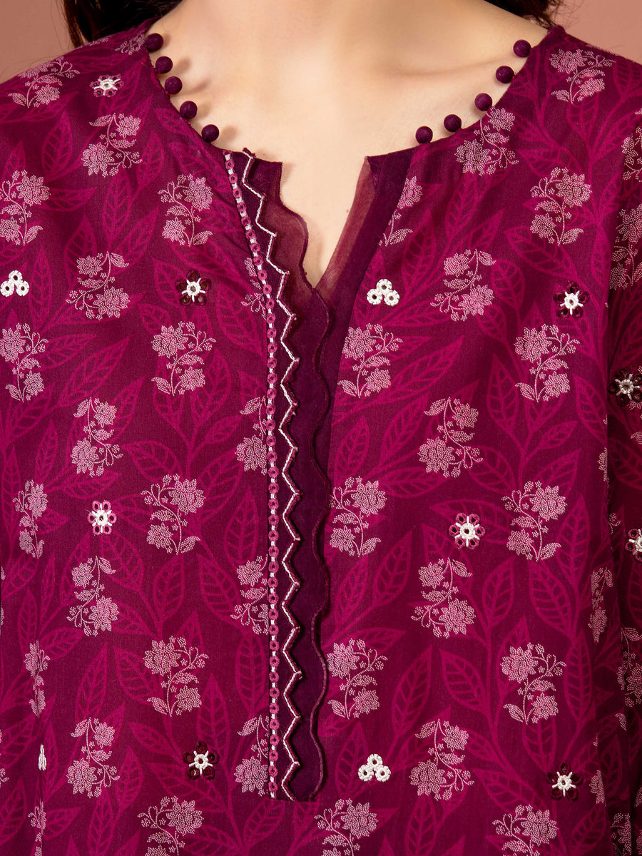 edenrobe Premium Embroidered Lawn Unstitched 3Pc Suit EWU5V1-31427