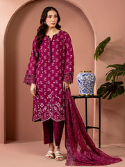 edenrobe Premium Embroidered Lawn Unstitched 3Pc Suit EWU5V1-31427