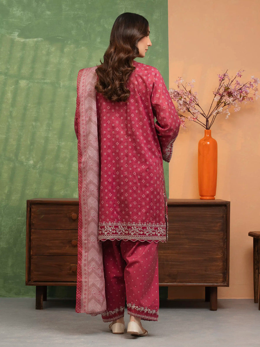 edenrobe Premium Lawn Unstitched Embroidered 3Pc Suit EWU5V1-31431