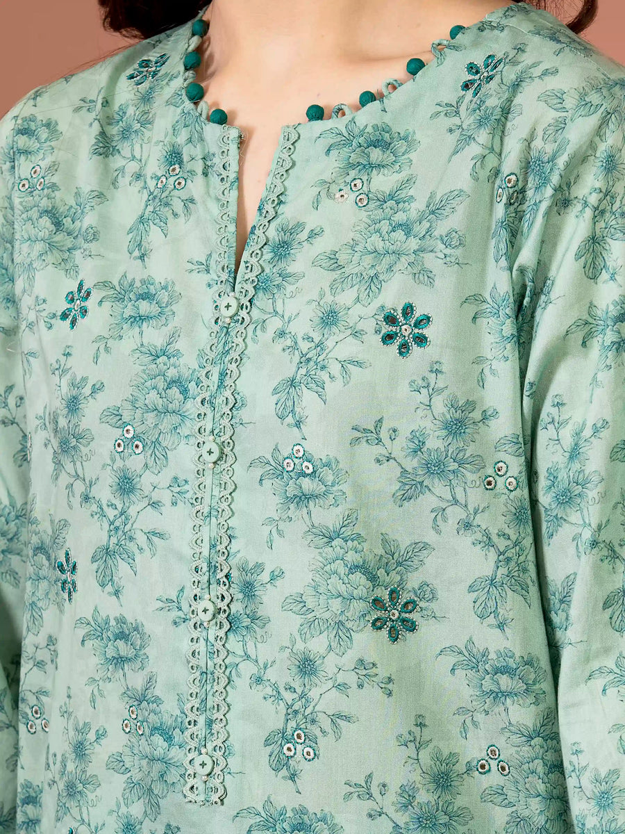 edenrobe Premium Embroidered Lawn Unstitched 3Pc Suit EWU5V1-31436