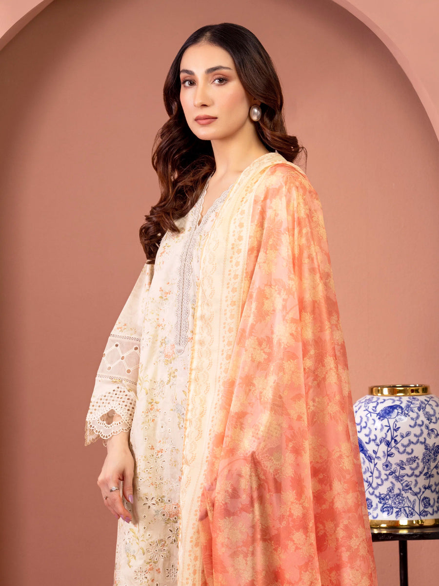edenrobe Premium Lawn Unstitched Embroidered 3Pc Suit EWU5V1-31437