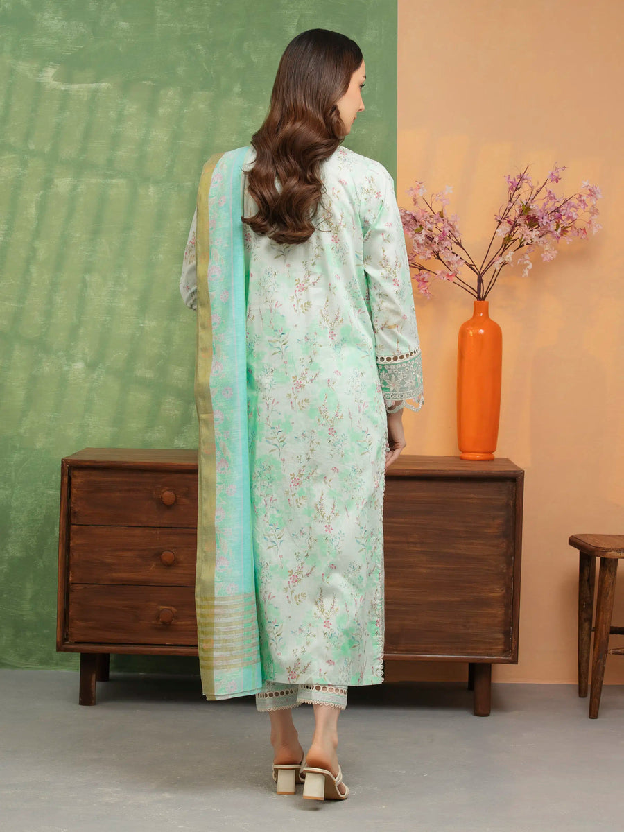 edenrobe Premium Embroidered Lawn Unstitched 3Pc Suit EWU5V1-31438