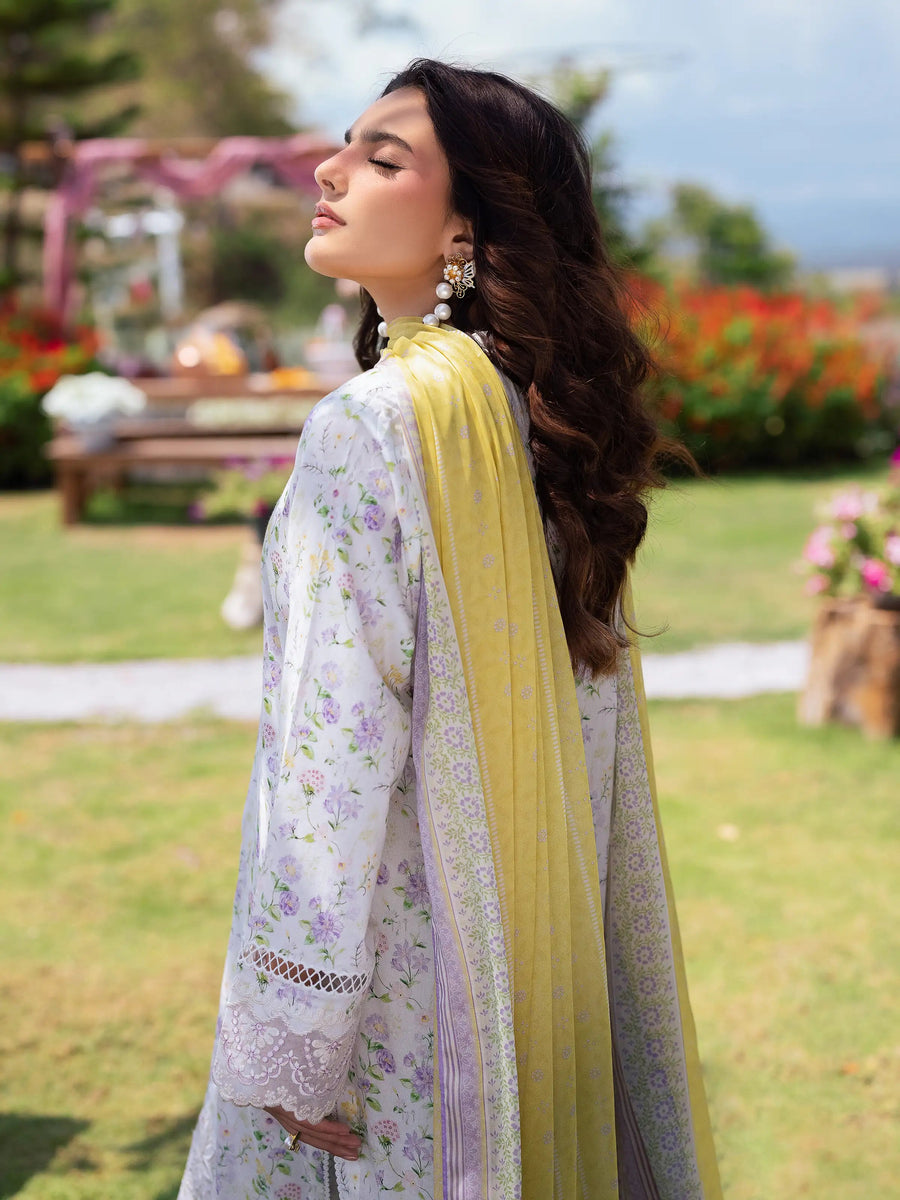 edenrobe Premium Embroidered Lawn Unstitched 3Pc Suit EWU5V1-31440