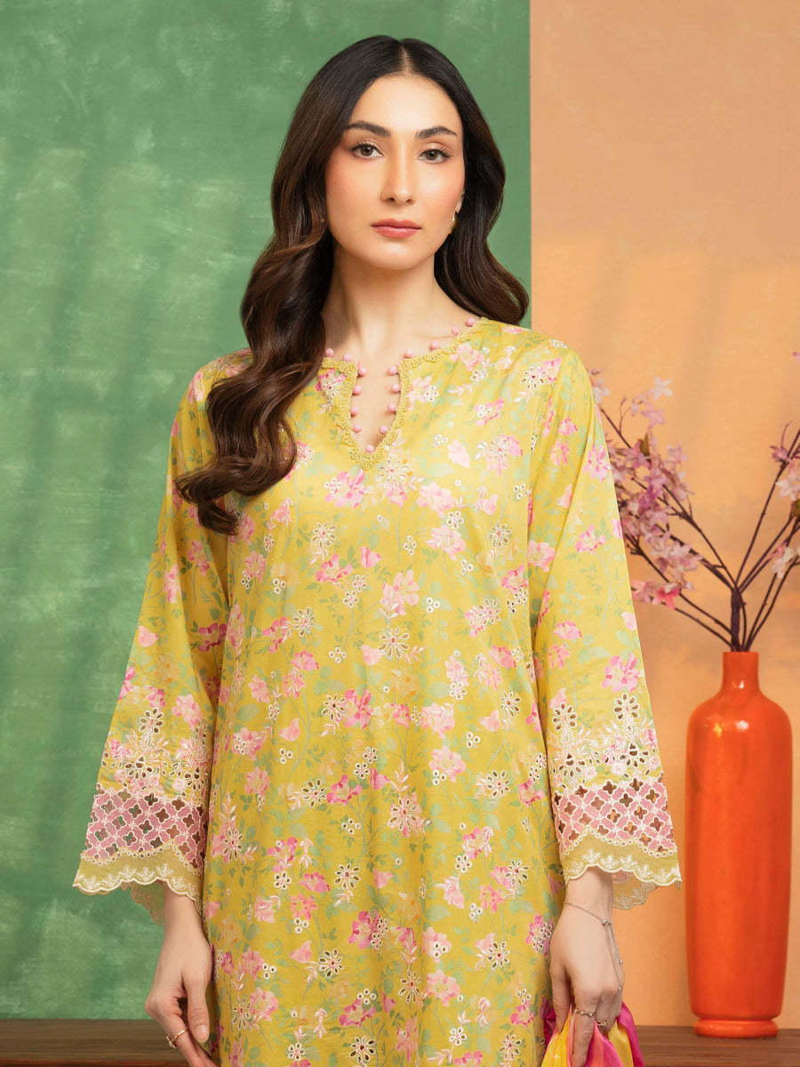edenrobe Premium Embroidered Lawn Unstitched 3Pc Suit EWU5V1-31441