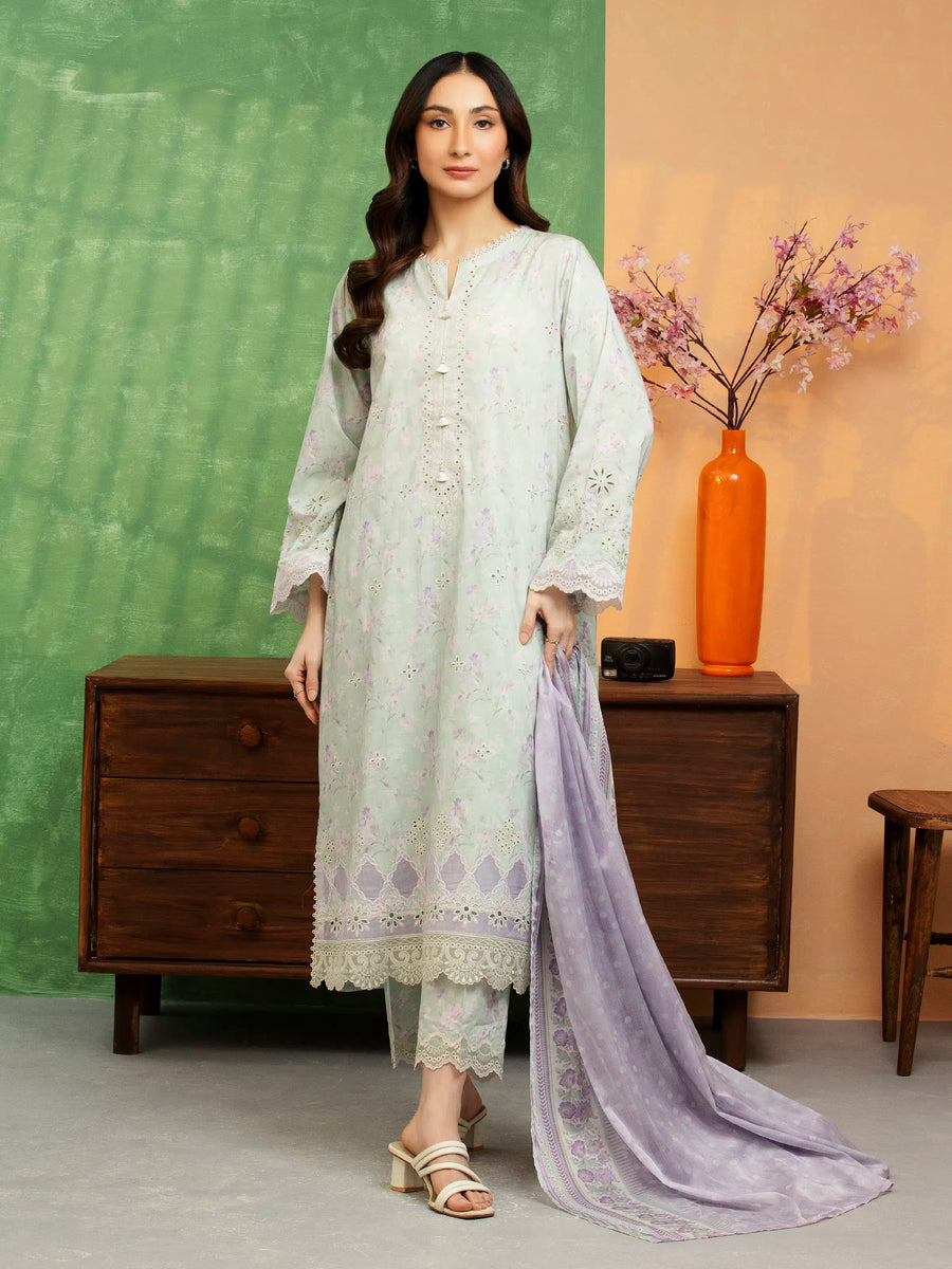 edenrobe Premium Lawn Unstitched Embroidered 3Pc Suit EWU5V1-31443