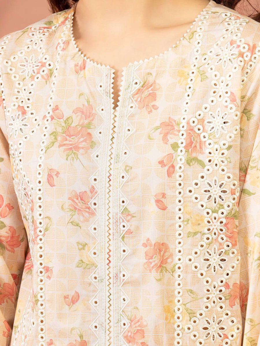 edenrobe Premium Lawn Unstitched Embroidered 3Pc Suit EWU5V1-31447