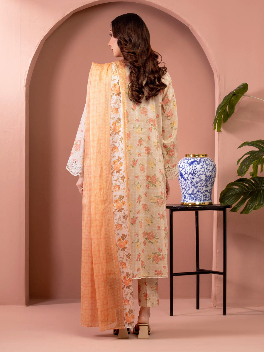 edenrobe Premium Lawn Unstitched Embroidered 3Pc Suit EWU5V1-31447
