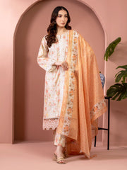 edenrobe Premium Lawn Unstitched Embroidered 3Pc Suit EWU5V1-31447