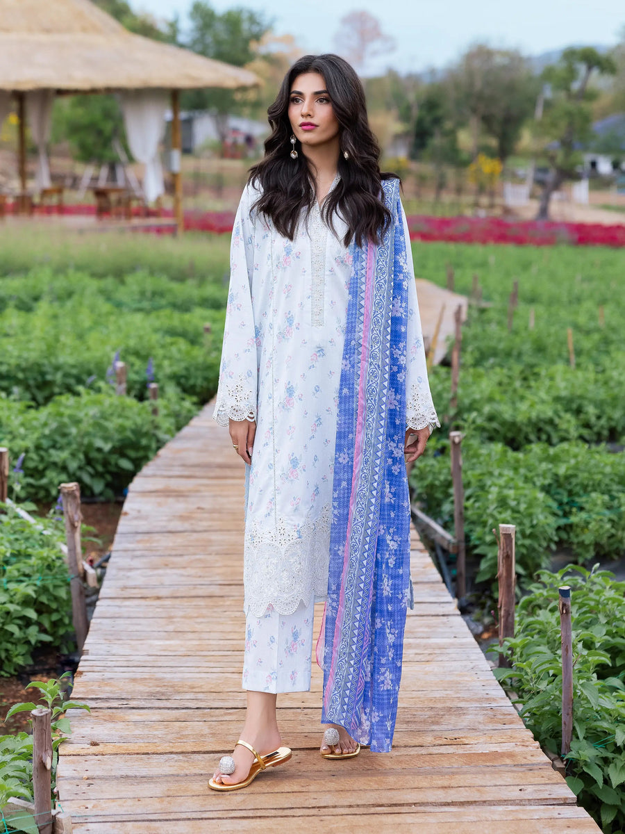 edenrobe Premium Lawn Unstitched Embroidered 3Pc Suit EWU5V1-31449