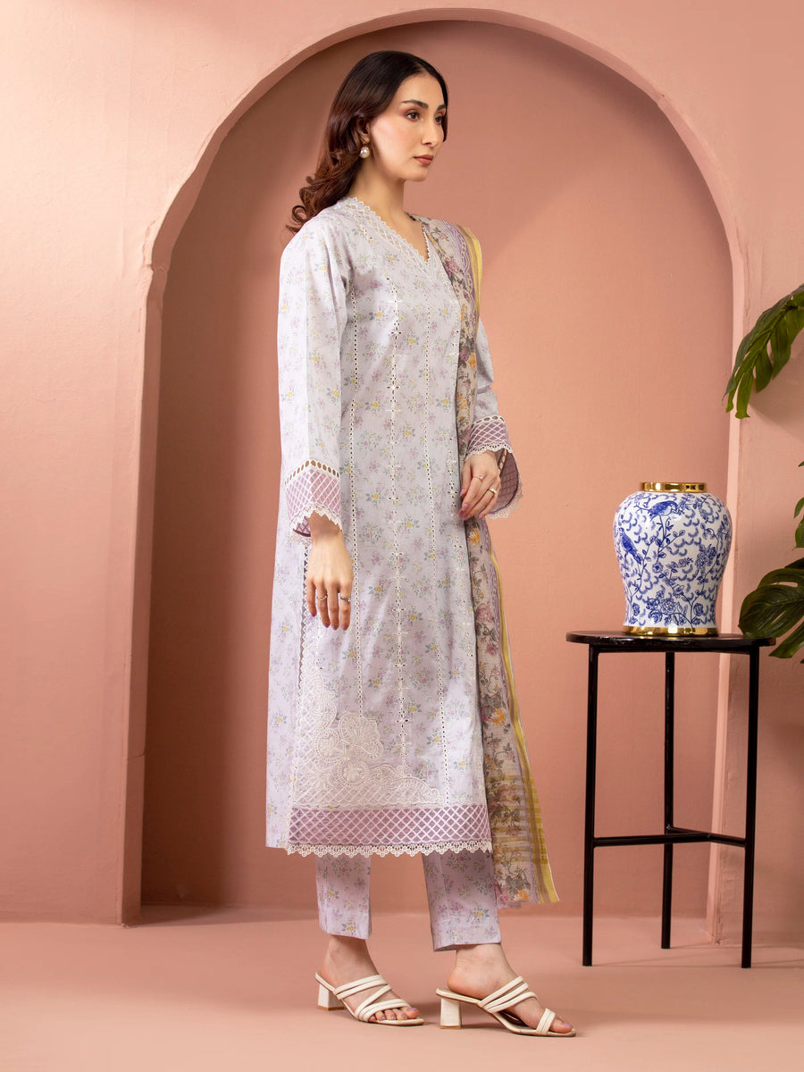 edenrobe Premium Embroidered Lawn Unstitched 3Pc Suit EWU5V1-31450