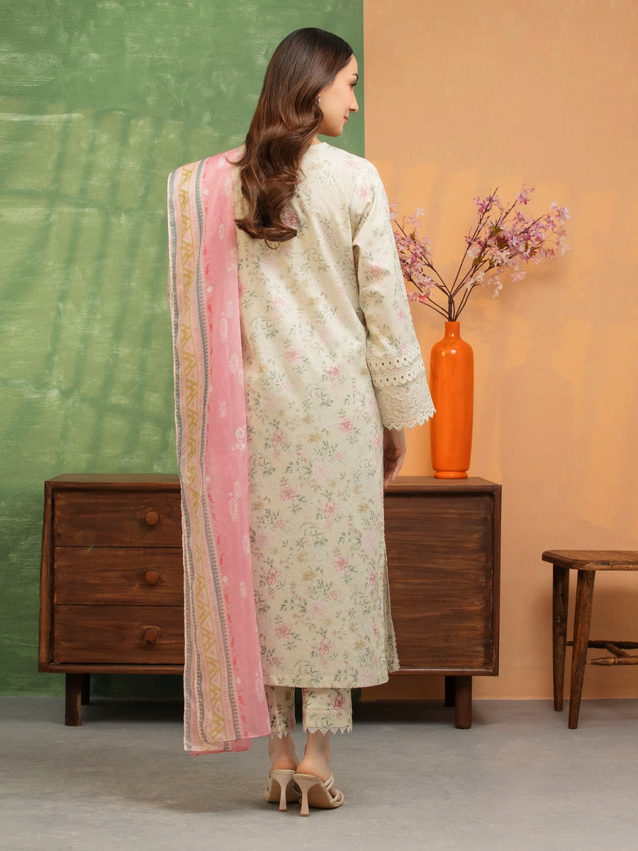 edenrobe Premium Lawn Unstitched Embroidered 3Pc Suit EWU5V1-31452