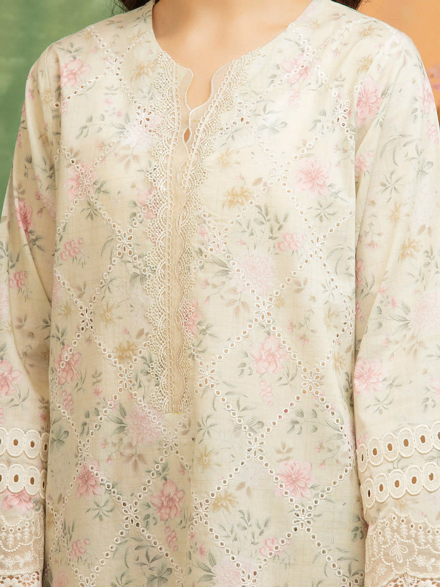 edenrobe Premium Lawn Unstitched Embroidered 3Pc Suit EWU5V1-31452