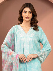 edenrobe Premium Embroidered Lawn Unstitched 3Pc Suit EWU5V1-31459