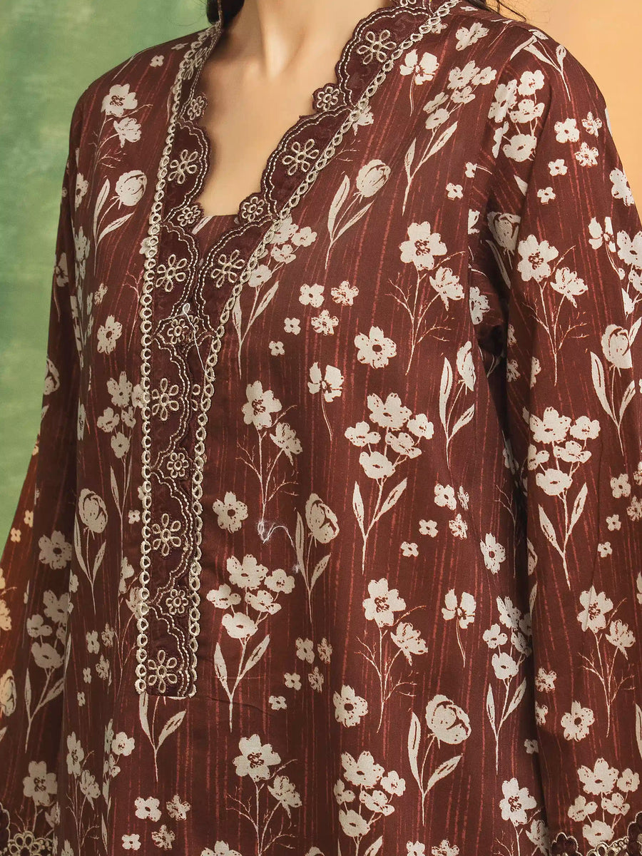 edenrobe Premium Embroidered Lawn Unstitched 2Pc Suit EWU5V1-31461ST