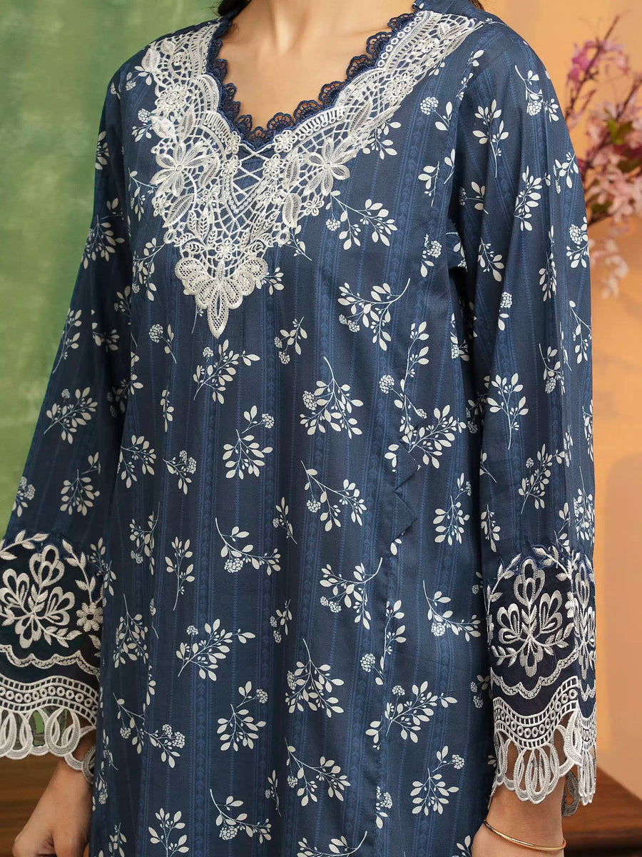 edenrobe Premium Lawn Unstitched Embroidered 2Pc Suit EWU5V1-31465ST