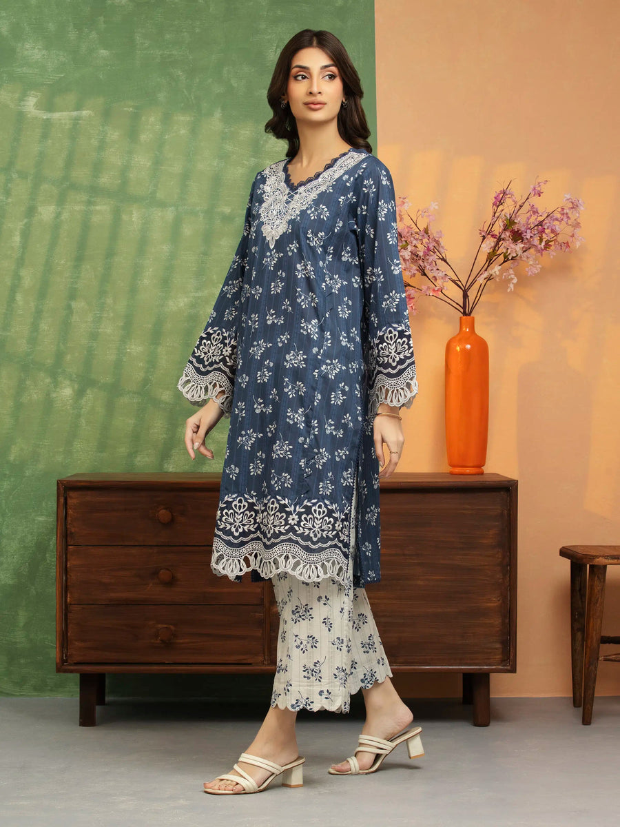 edenrobe Premium Lawn Unstitched Embroidered 2Pc Suit EWU5V1-31465ST