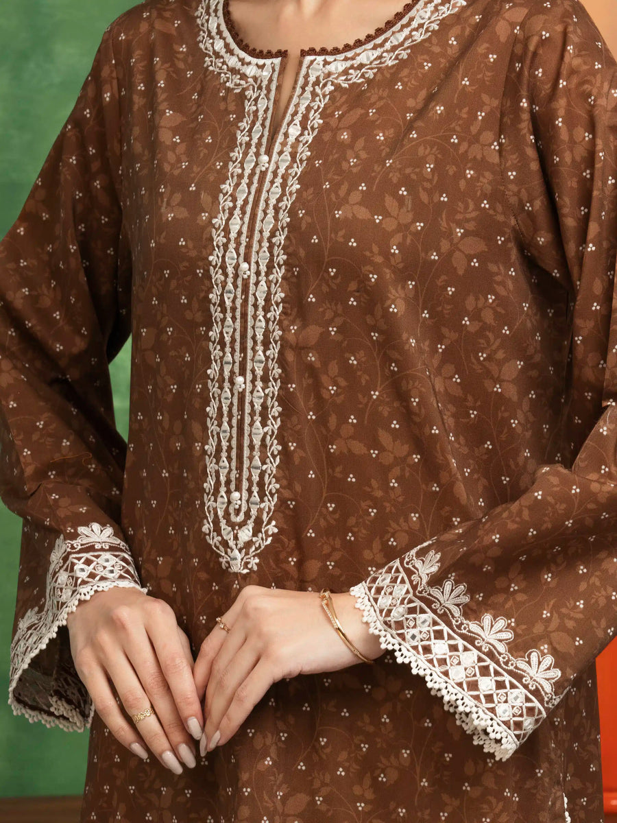 edenrobe Premium Embroidered Lawn Unstitched 2Pc Suit EWU5V1-31466ST