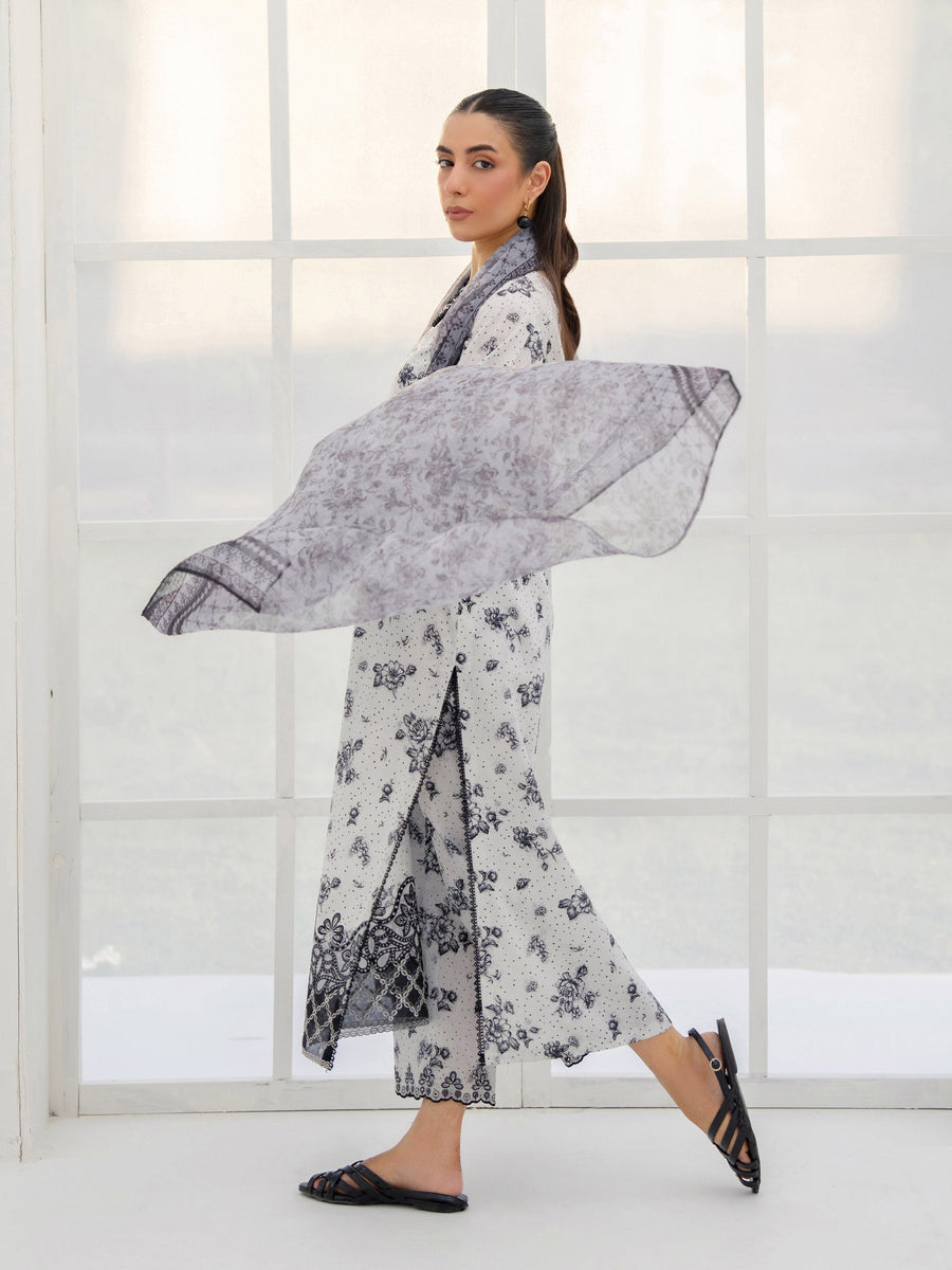 edenrobe Premium Embroidered Lawn Unstitched 3Pc Suit EWU5V1-31477