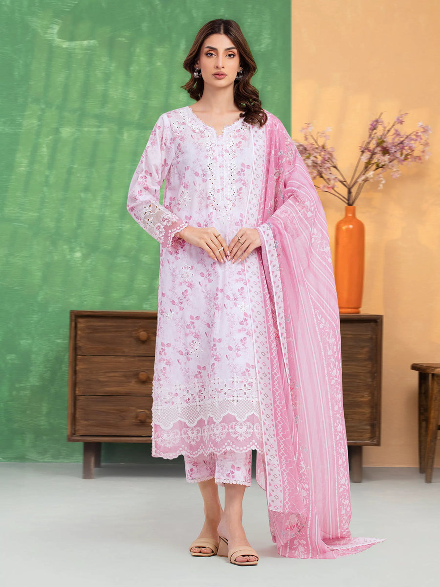 edenrobe Premium Lawn Unstitched Embroidered 3Pc Suit EWU5V1-31480