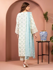 edenrobe Premium Lawn Unstitched Embroidered 3Pc Suit EWU5V1-31482