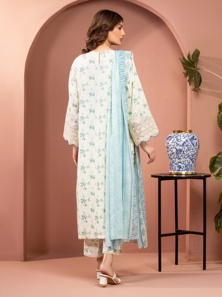 edenrobe Premium Lawn Unstitched Embroidered 3Pc Suit EWU5V1-31482