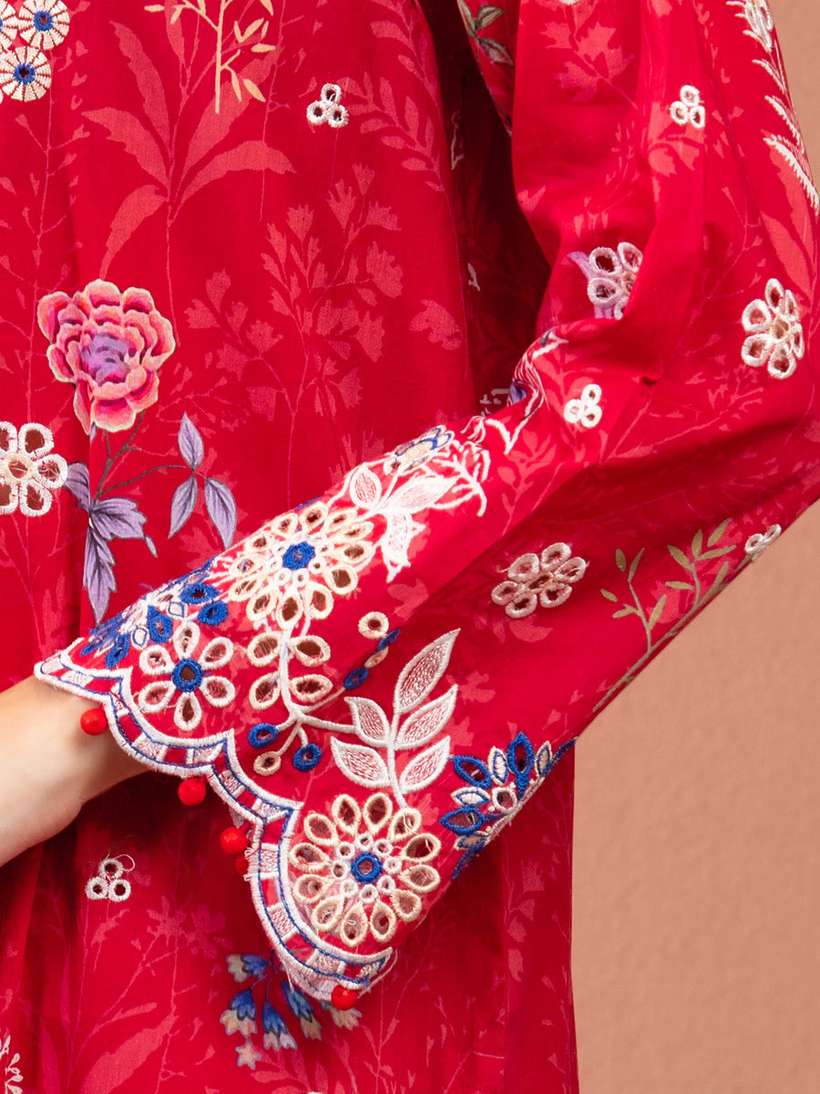 edenrobe Premium Lawn Unstitched Embroidered 3Pc Suit EWU5V1-31486