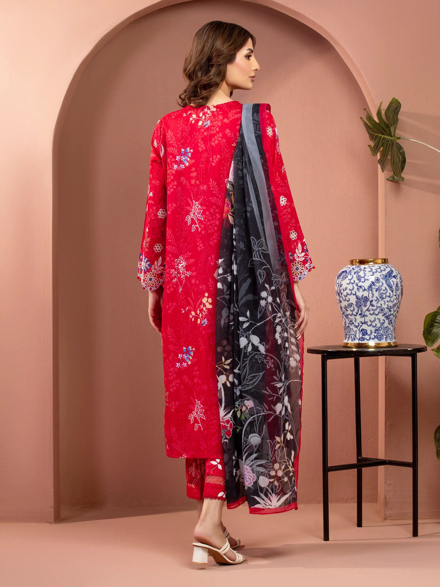 edenrobe Premium Lawn Unstitched Embroidered 3Pc Suit EWU5V1-31486