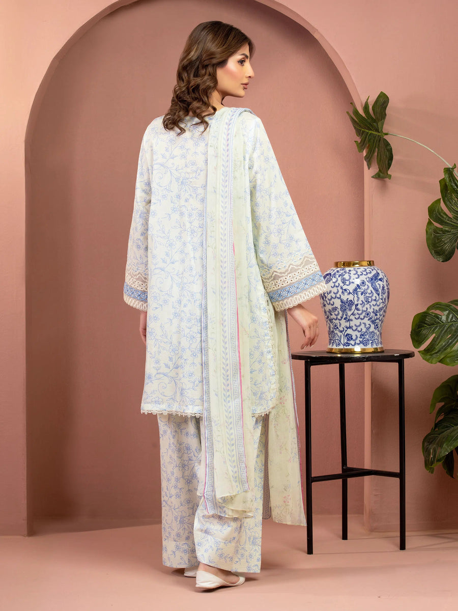 edenrobe Premium Lawn Unstitched Embroidered 3Pc Suit EWU5V1-31487