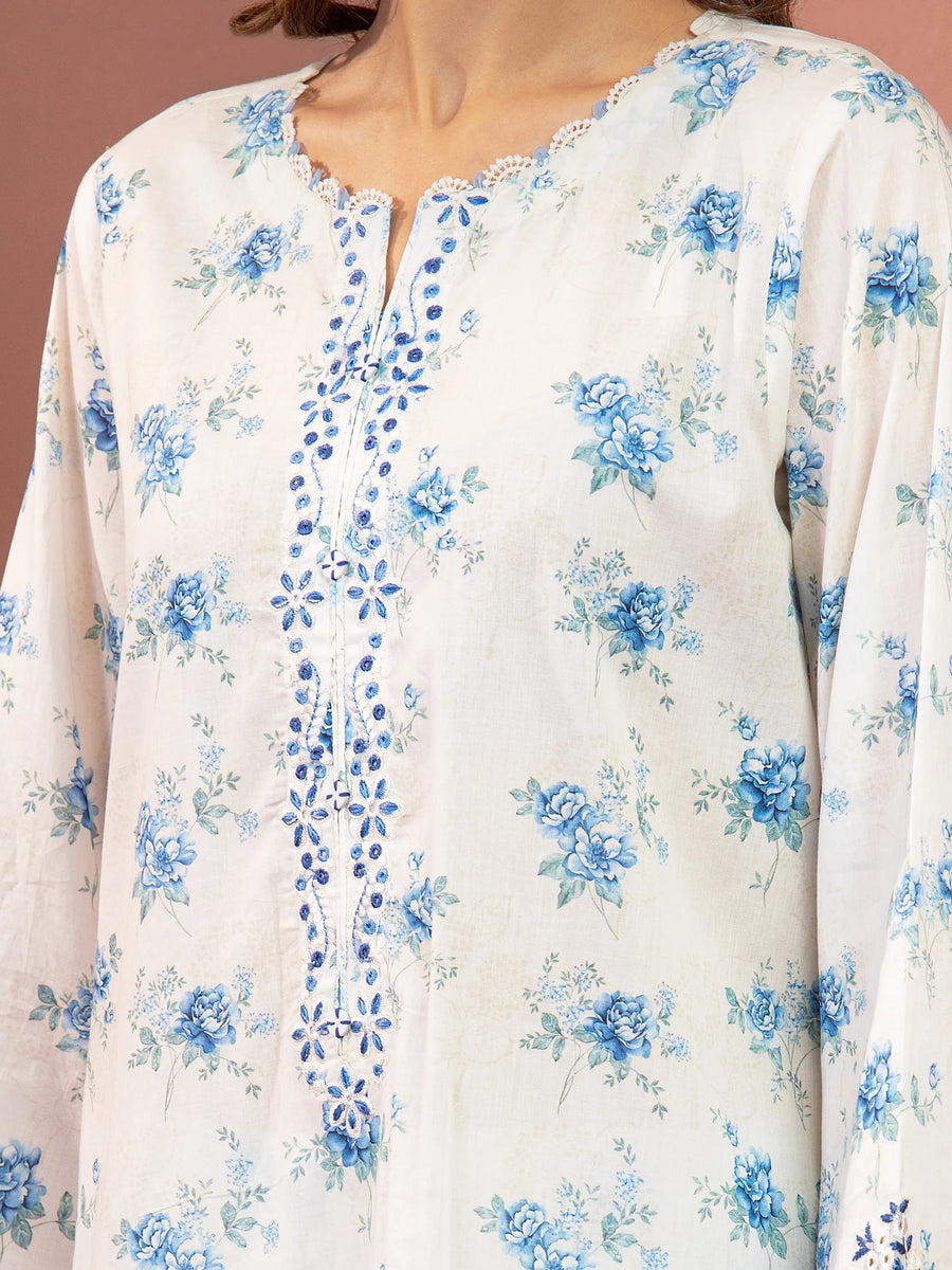 edenrobe Premium Embroidered Lawn Unstitched 3Pc Suit EWU5V1-31488