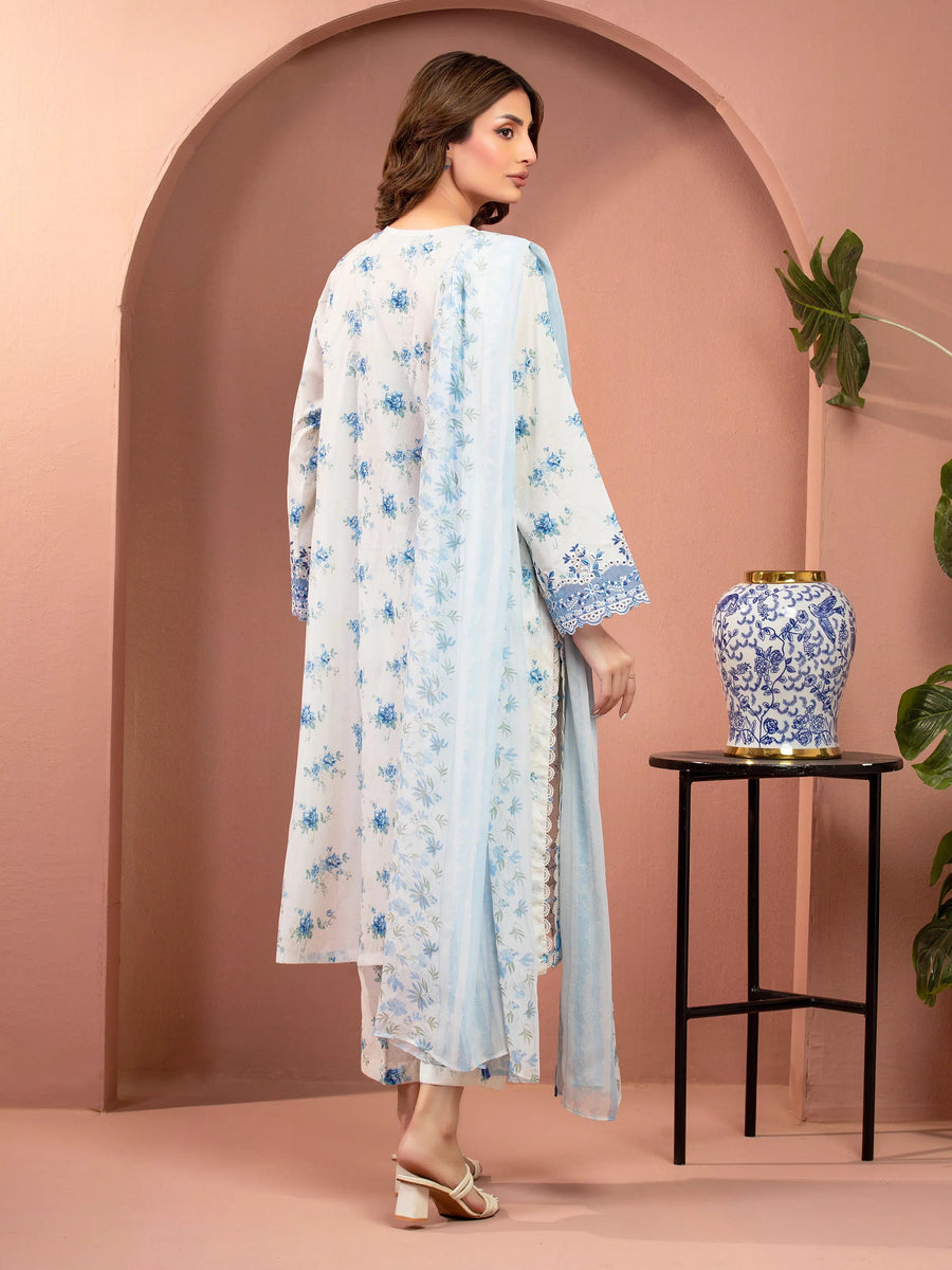 edenrobe Premium Embroidered Lawn Unstitched 3Pc Suit EWU5V1-31488