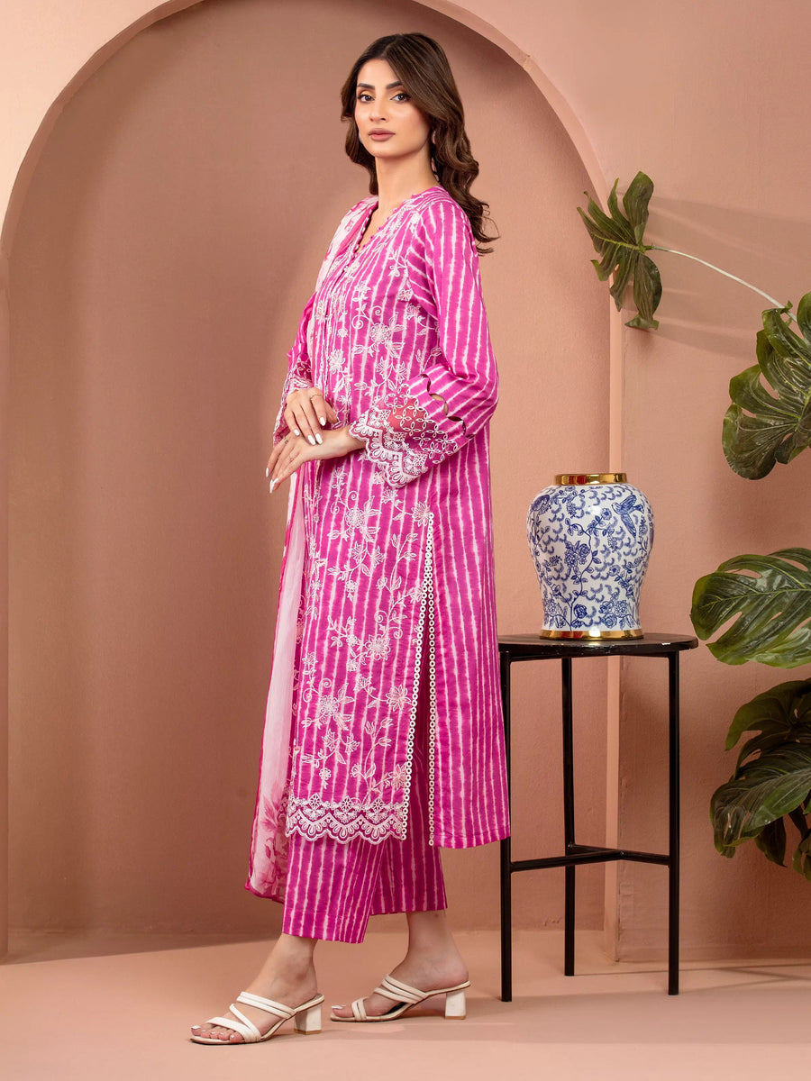edenrobe Premium Lawn Unstitched Embroidered 3Pc Suit EWU5V1-31489