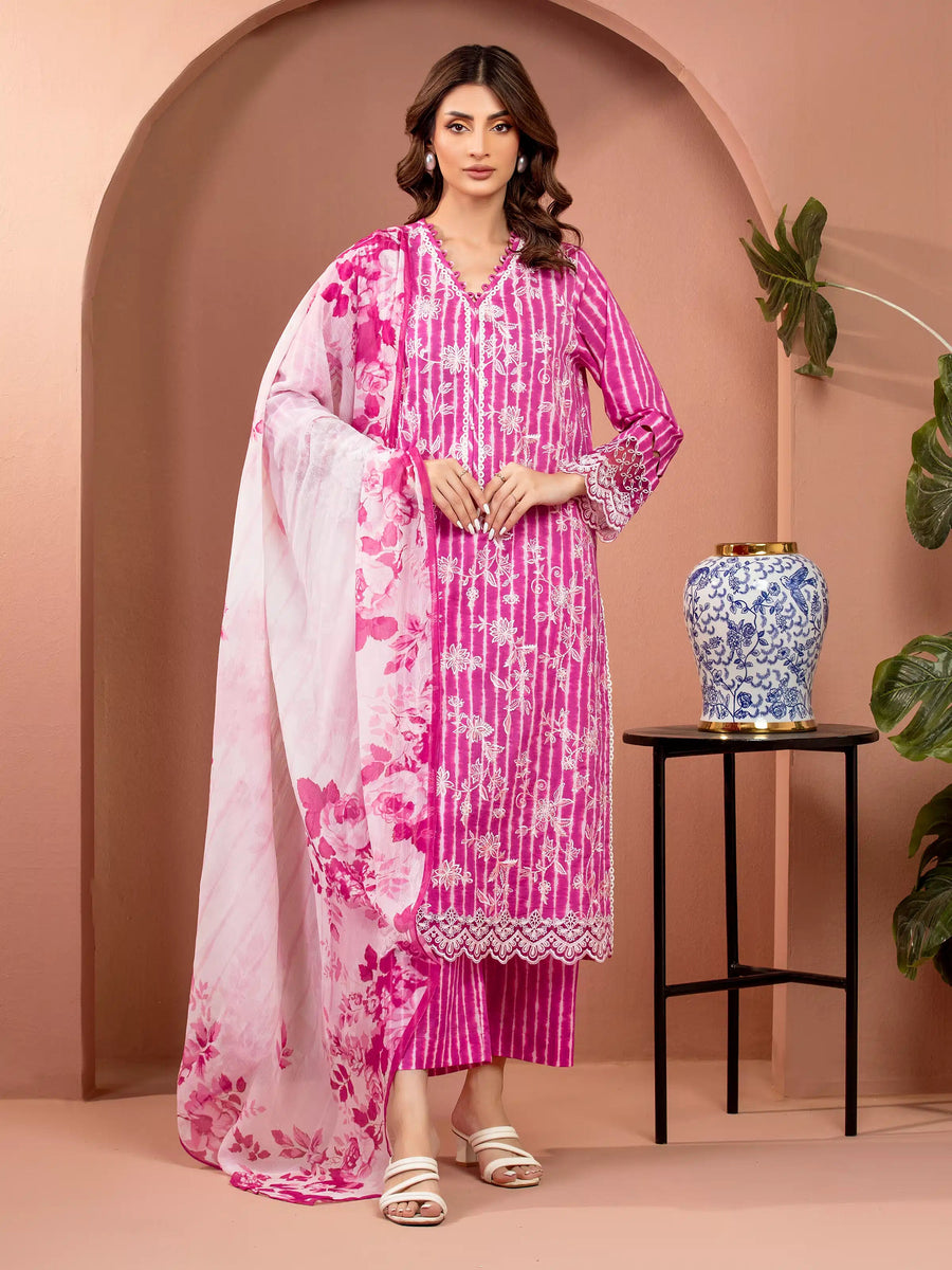 edenrobe Premium Lawn Unstitched Embroidered 3Pc Suit EWU5V1-31489