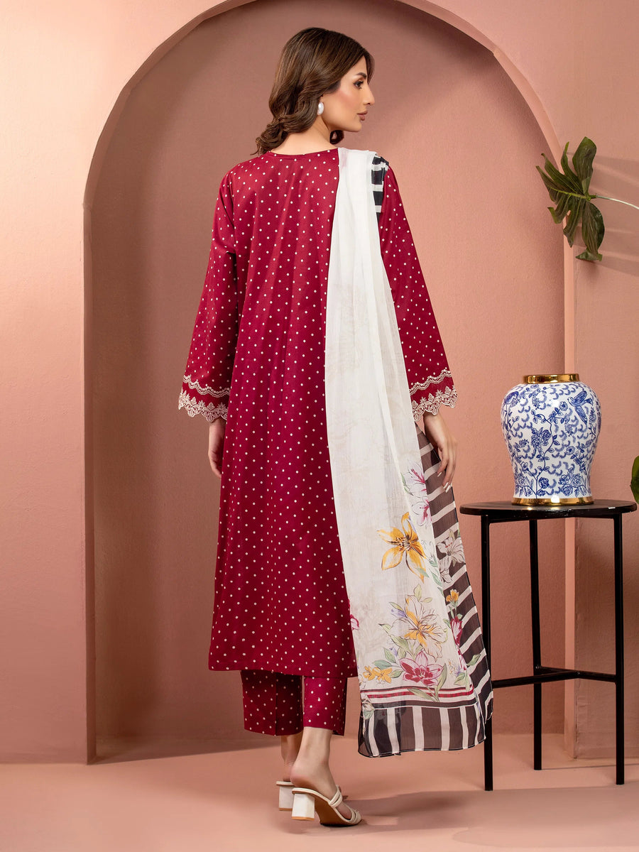 edenrobe Premium Lawn Unstitched Embroidered 3Pc Suit EWU5V1-31492
