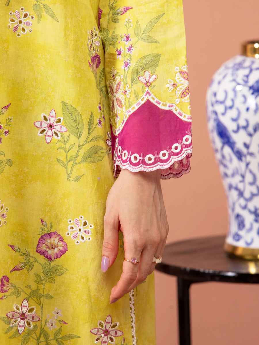 edenrobe Premium Embroidered Lawn Unstitched 3Pc Suit EWU5V1-31493