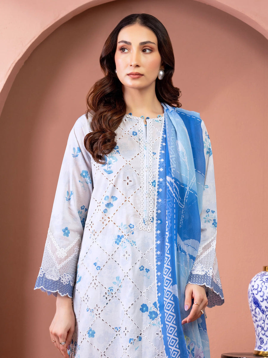 edenrobe Premium Lawn Unstitched Embroidered 3Pc Suit EWU5V1-31494