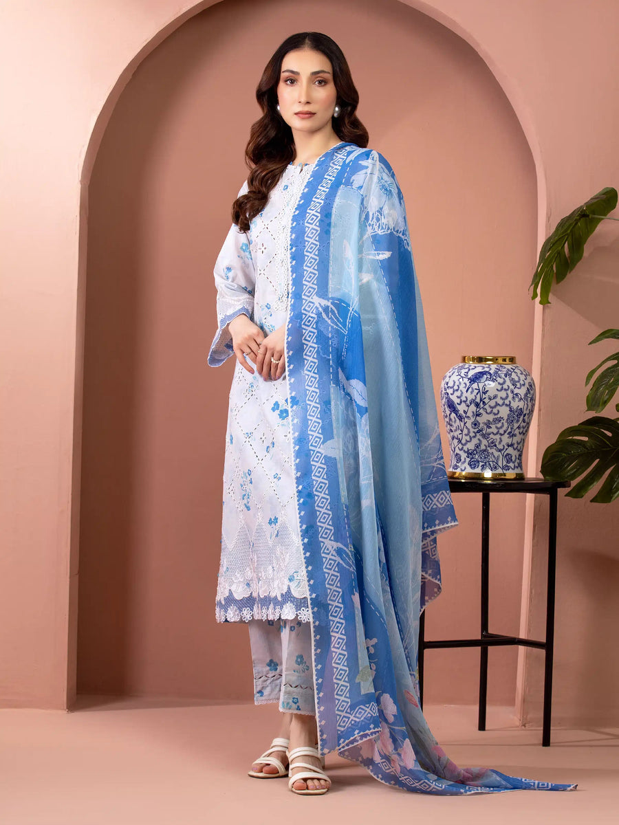 edenrobe Premium Lawn Unstitched Embroidered 3Pc Suit EWU5V1-31494