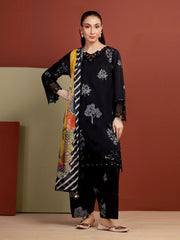 edenrobe Premium Lawn Unstitched Embroidered 3Pc Suit EWU5V1-31496